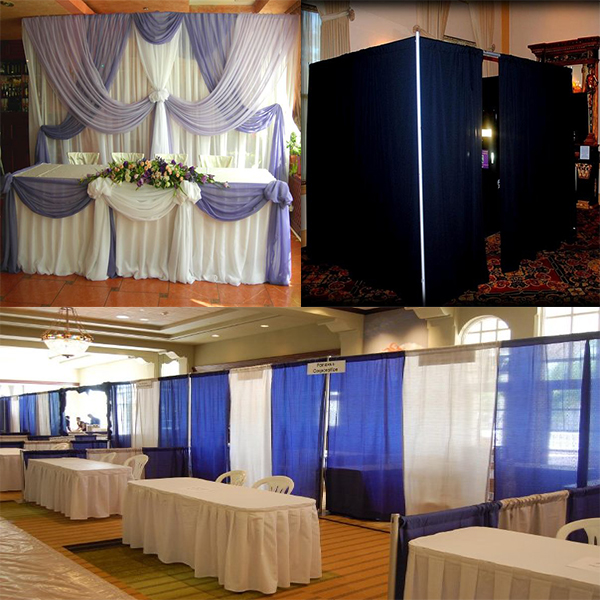 RK pipe and drape event products